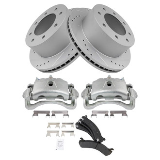 TRQ® - Performance Semi-Metallic Rear Brake Kit with Calipers