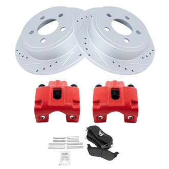 TRQ® - Performance Semi-Metallic Rear Brake Kit with Calipers