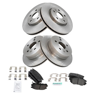 TRQ® - Front and Rear Disc Brake Kit with Semi-Metallic Pads