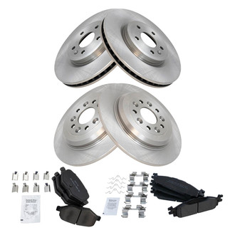 TRQ® - Front and Rear Disc Brake Kit with Semi-Metallic Pads
