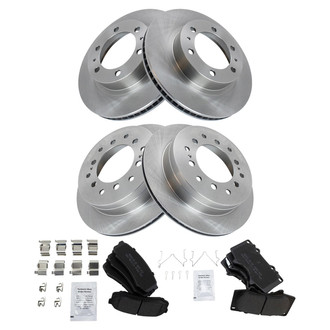TRQ® - Front and Rear Disc Brake Kit with Semi-Metallic Pads