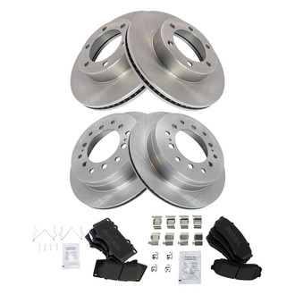 TRQ® - Front and Rear Disc Brake Kit with Semi-Metallic Pads