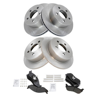 TRQ® - Front and Rear Disc Brake Kit with Semi-Metallic Pads