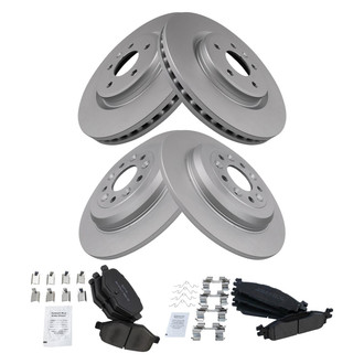 TRQ® - Front and Rear Disc Brake Kit with Semi-Metallic Pads