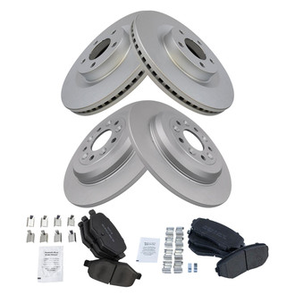TRQ® - Front and Rear Disc Brake Kit with Semi-Metallic Pads