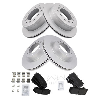 TRQ® - Front and Rear Disc Brake Kit with Semi-Metallic Pads