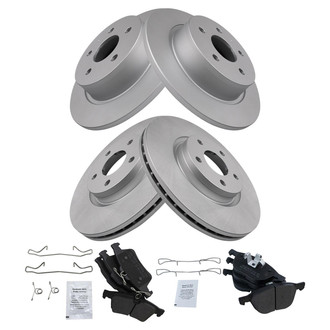 TRQ® - Front and Rear Disc Brake Kit with Semi-Metallic Pads