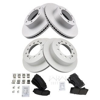 TRQ® - Front and Rear Disc Brake Kit with Semi-Metallic Pads