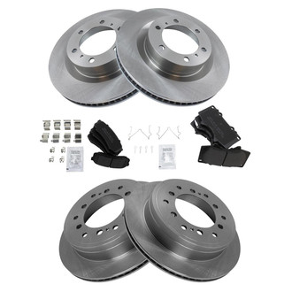 TRQ® - Front and Rear Disc Brake Kit with Semi-Metallic Pads