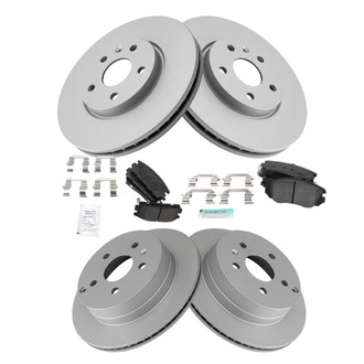 TRQ® - Front and Rear Disc Brake Kit with Semi-Metallic Pads