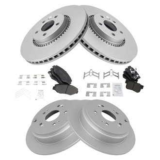 TRQ® - Front and Rear Disc Brake Kit with Semi-Metallic Pads