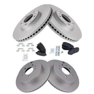TRQ® - Front and Rear Disc Brake Kit with Semi-Metallic Pads