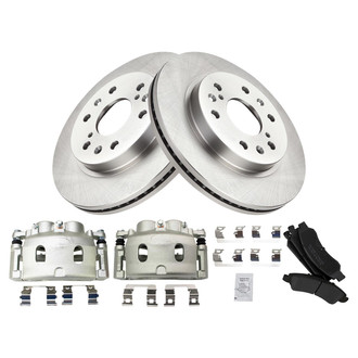 TRQ® - Front Disc Brake Kit with Semi-Metallic Pads and Calipers
