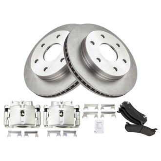 TRQ® - Front Disc Brake Kit with Semi-Metallic Pads and Calipers