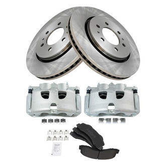 TRQ® - Front Disc Brake Kit with Semi-Metallic Pads and Calipers