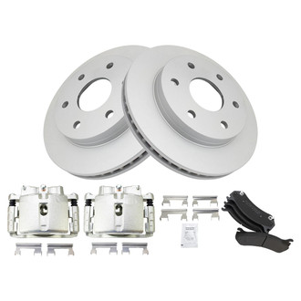 TRQ® - Front Disc Brake Kit with Semi-Metallic Pads and Calipers
