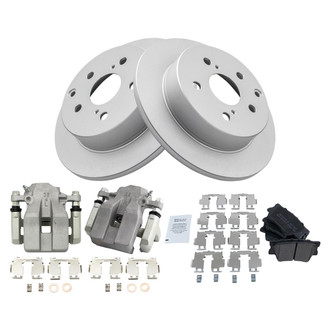 TRQ® - Rear Disc Brake Kit with Semi-Metallic Pads and Calipers