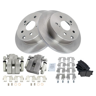 TRQ® - Rear Disc Brake Kit with Semi-Metallic Pads and Calipers