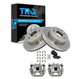 TRQ® - Rear Disc Brake Kit with Semi-Metallic Pads and Calipers