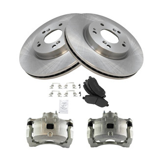 TRQ® - Front Disc Brake Kit with Semi-Metallic Pads and Calipers