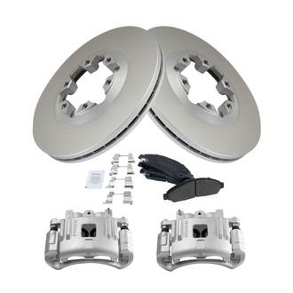 TRQ® - Front Disc Brake Kit with Semi-Metallic Pads and Calipers