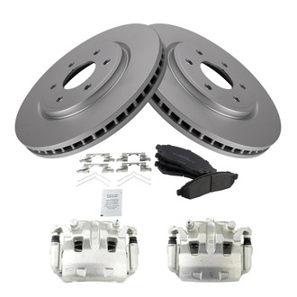 TRQ® - Front Disc Brake Kit with Semi-Metallic Pads and Calipers