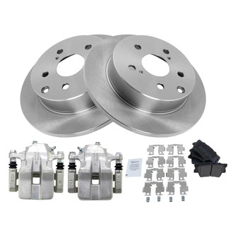 TRQ® - Rear Disc Brake Kit with Semi-Metallic Pads and Calipers