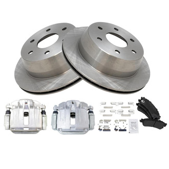 TRQ® - Rear Disc Brake Kit with Semi-Metallic Pads and Calipers
