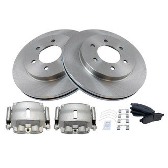 TRQ® - Front Disc Brake Kit with Semi-Metallic Pads and Calipers