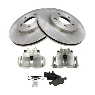 TRQ® - Front Disc Brake Kit with Semi-Metallic Pads and Calipers