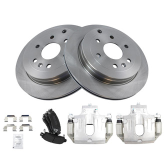 TRQ® - Rear Disc Brake Kit with Semi-Metallic Pads and Calipers