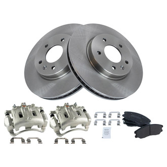 TRQ® - Front Disc Brake Kit with Semi-Metallic Pads and Calipers