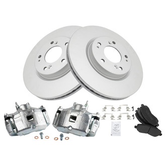 TRQ® - Front Disc Brake Kit with Semi-Metallic Pads and Calipers