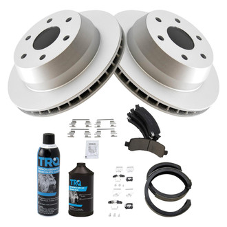 TRQ® - Rear Disc Brake Kit with Ceramic Pads and Shoes