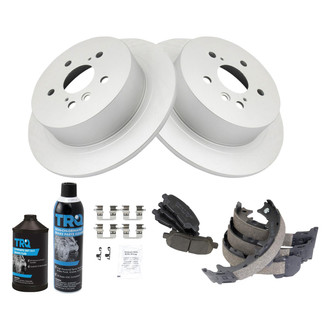 TRQ® - Rear Disc Brake Kit with Ceramic Pads and Shoes
