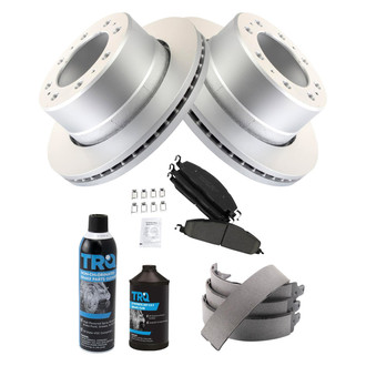 TRQ® - Rear Disc Brake Kit with Ceramic Pads and Shoes