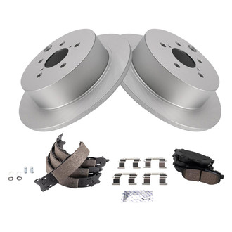 TRQ® - Rear Disc Brake Kit with Ceramic Pads and Shoes