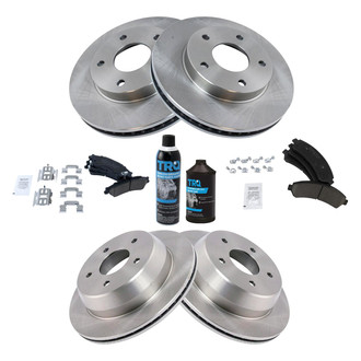 TRQ® - Front and Rear Disc Brake Kit with Ceramic Pads