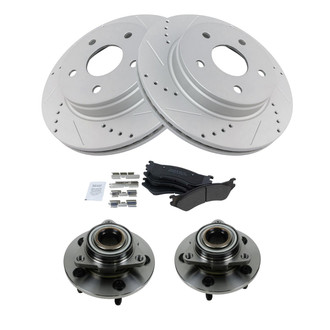 TRQ® - Performance Semi-Metallic Front Brake Kit with Hub Assemblies