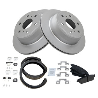TRQ® - Performance Semi-Metallic Rear Brake Kit with Parking Brake Shoes