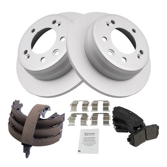 TRQ® - Performance Semi-Metallic Brake Kit with Parking Brake Shoes