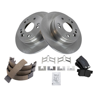 TRQ® - Performance Semi-Metallic Rear Brake Kit with Parking Brake Shoes
