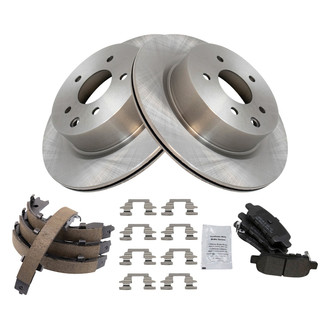 TRQ® - Performance Semi-Metallic Rear Brake Kit with Parking Brake Shoes
