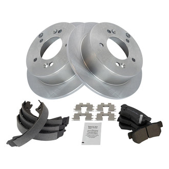 TRQ® - Performance Semi-Metallic Rear Brake Kit with Parking Brake Shoes