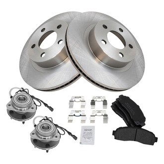 TRQ® - Performance Semi-Metallic Front Brake Kit with Hub Assemblies