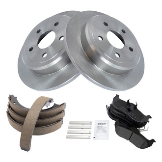 TRQ® - Performance Semi-Metallic Rear Brake Kit with Parking Brake Shoes