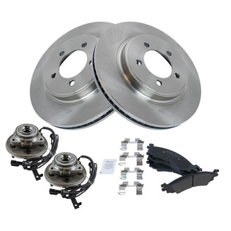 TRQ® - Performance Semi-Metallic Front Brake Kit with Hub Assemblies