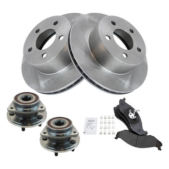 TRQ® - Performance Semi-Metallic Front Brake Kit with Hub Assemblies