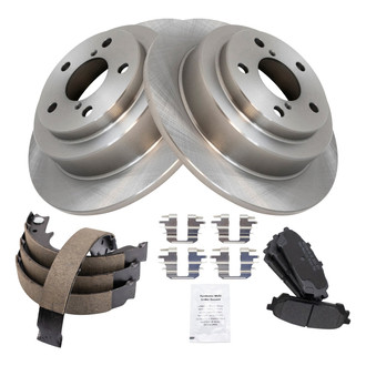TRQ® - Performance Semi-Metallic Rear Brake Kit with Parking Brake Shoes
