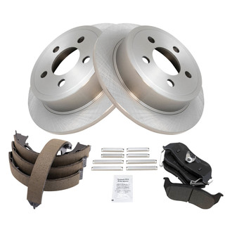 TRQ® - Performance Semi-Metallic Rear Brake Kit with Parking Brake Shoes
